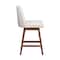 Armen Living Amalie Swivel Counter Stool in Brown Oak Wood Finish with Beige Fabric 840254332072 - alternate 4